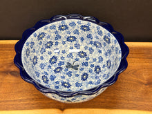 Load image into Gallery viewer, Bowl, Ruffled Edge 9.5” - Blue Dragonfly
