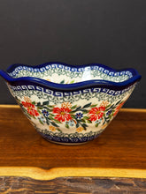 Load image into Gallery viewer, Bowl, Wavy Edge Viki - Red Wreath
