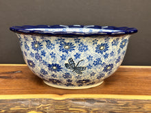 Load image into Gallery viewer, Bowl, Ruffled Edge 9.5” - Blue Dragonfly
