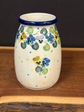 Load image into Gallery viewer, Vase, Small Milk Bottle - Spring Pansies
