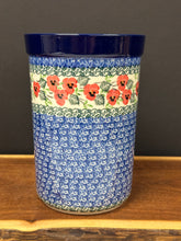 Load image into Gallery viewer, Wine Crock/Utensil Holder 7.75&quot; H - Red Pansy
