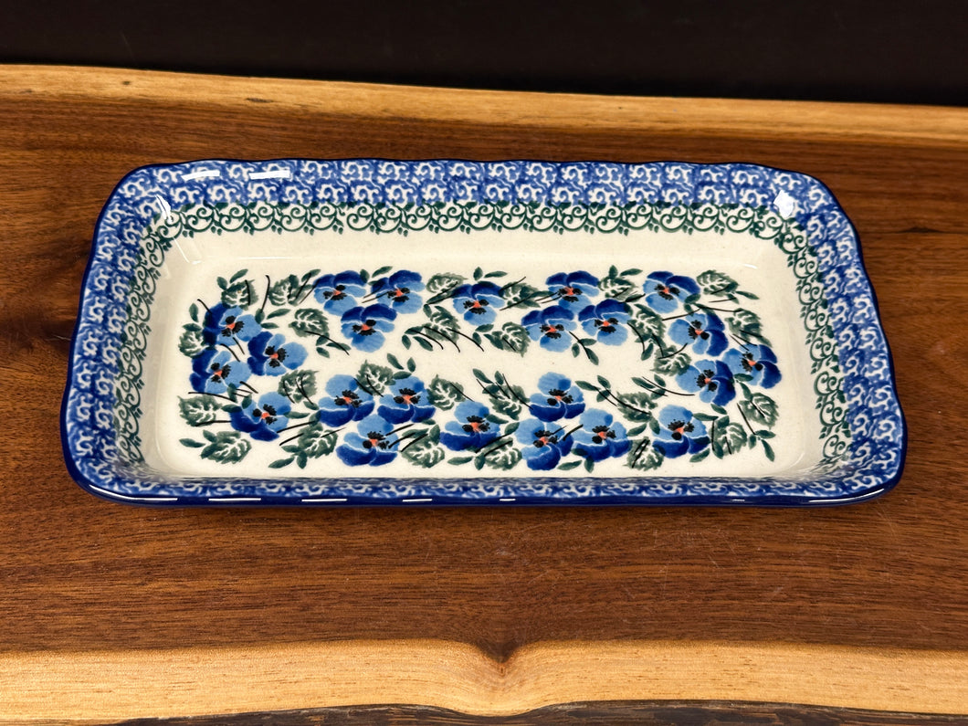 Rectangular shallow tray - Winter Viola
