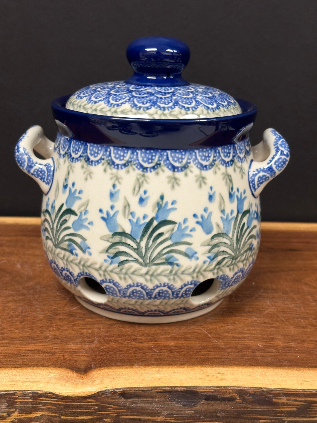 Jar, Garlic Keeper - Blue Bells