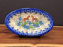 Load image into Gallery viewer, Tray, Oval Plate - Blue Meadow Horses
