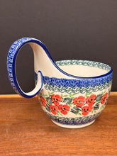 Load image into Gallery viewer, Bowl, Loop Handle Soup - Red Pansy
