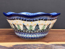 Load image into Gallery viewer, Bowl, Wavy Edge 8" - Christmas Trees
