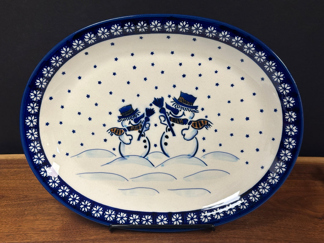 Platter, Oval - Snowman