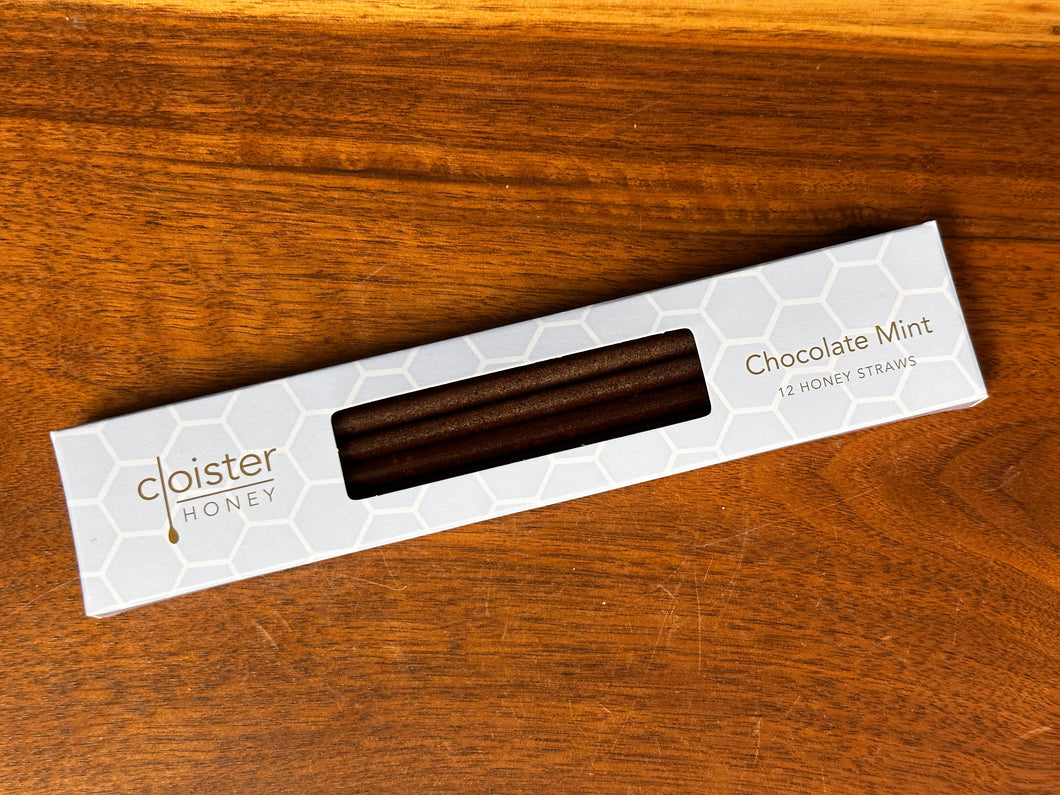 Honey Straws, Box of 12 -  Chocolate Mint