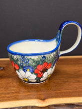 Load image into Gallery viewer, Bowl, Loop Handle Soup - Red &amp; White Poppy
