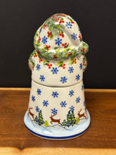 Load image into Gallery viewer, Father Christmas Lidded Cookie Jar, Large - Reindeer in the Snow
