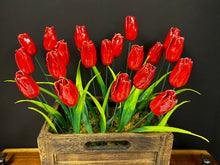 Load image into Gallery viewer, Flower, 1 Pc. - Tulip on 8” Wire Stem - Two-Toned Red

