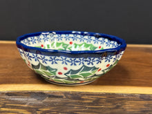Load image into Gallery viewer, Bowl, Scalloped - Holly Wreath

