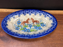 Load image into Gallery viewer, Tray, Oval Plate - Blue Meadow Horses
