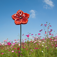 Load image into Gallery viewer, Flower, 1 Pc. - Small Mirabilis on 8” Wire Stem - Red
