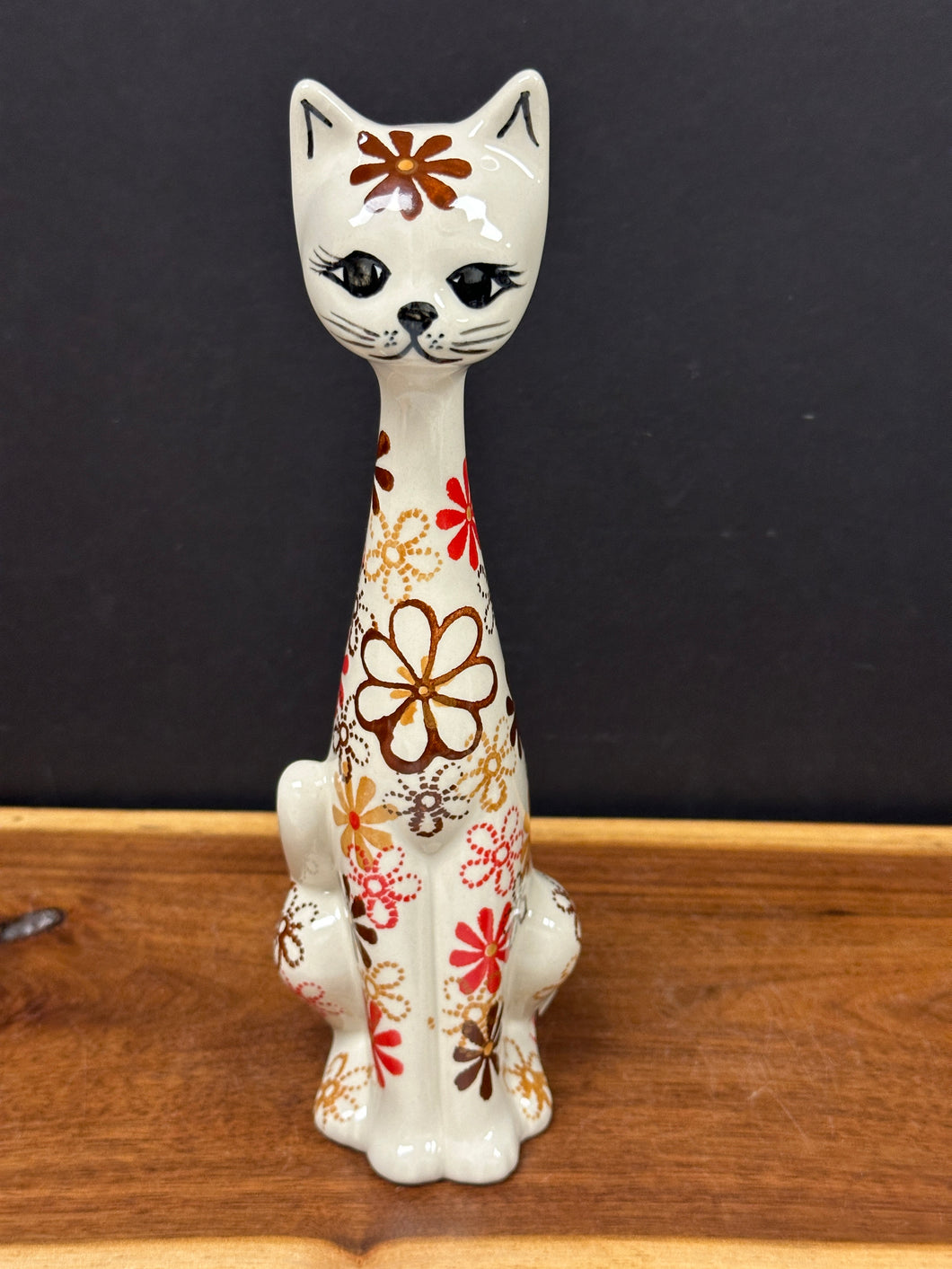 Cat Figurine - 10” - Flower Child
