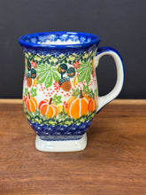 Load image into Gallery viewer, Mug, Pedestal 12 oz - Hedgehog in the Pumpkin Patch
