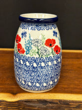 Load image into Gallery viewer, Vase, Small Milk Bottle - Red Poppy Garden
