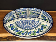 Load image into Gallery viewer, Platter, Divided 10.25” Round - Blue Berries
