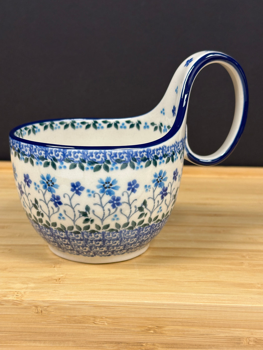 Bowl, Loop Handle Soup - Georgia Blue