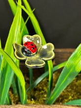 Load image into Gallery viewer, Flower Stem, 1 Pc. - Ladybug on a Shamrock on 8” Wire Stem
