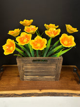Load image into Gallery viewer, Flower, 1 Pc. - Large Hibiscus on 11” Wire Stem - Two-Toned Yellow/Orange
