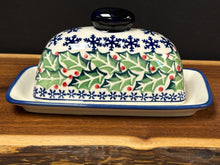 Load image into Gallery viewer, Butter Dish - Holly Wreath
