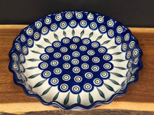 Load image into Gallery viewer, Pie Plate, Fluted 10&quot; - Peacock
