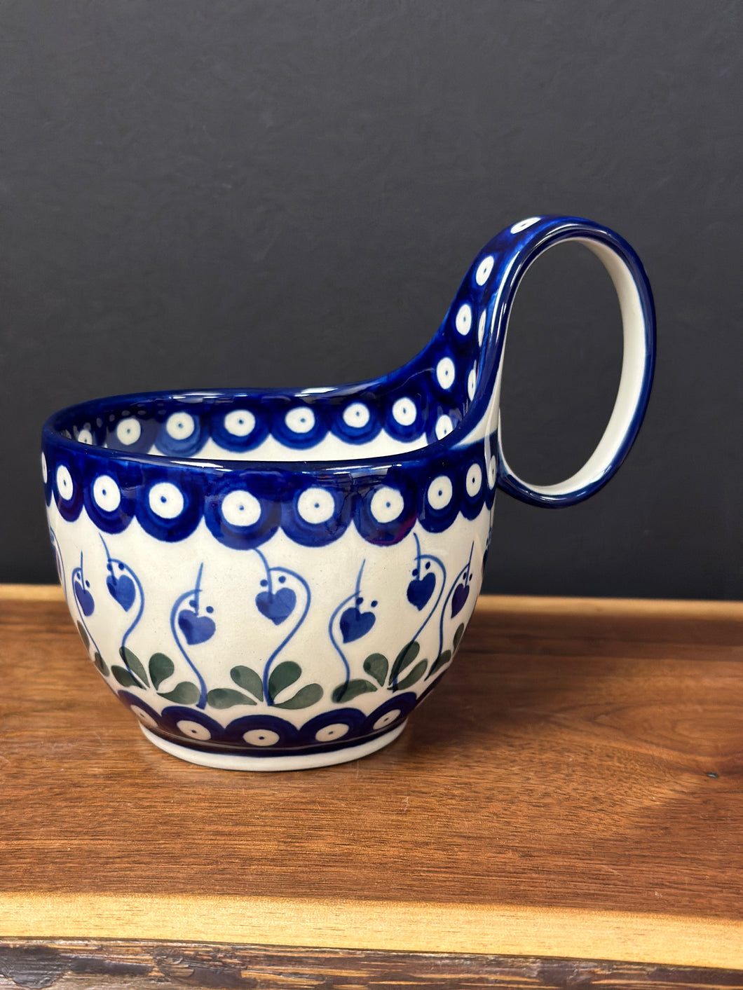 Bowl, Loop Handle Soup - Bleeding Heart