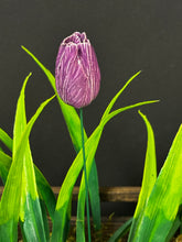 Load image into Gallery viewer, Flower, 1 Pc. - Tulip on 8” Wire Stem - Solid Purple
