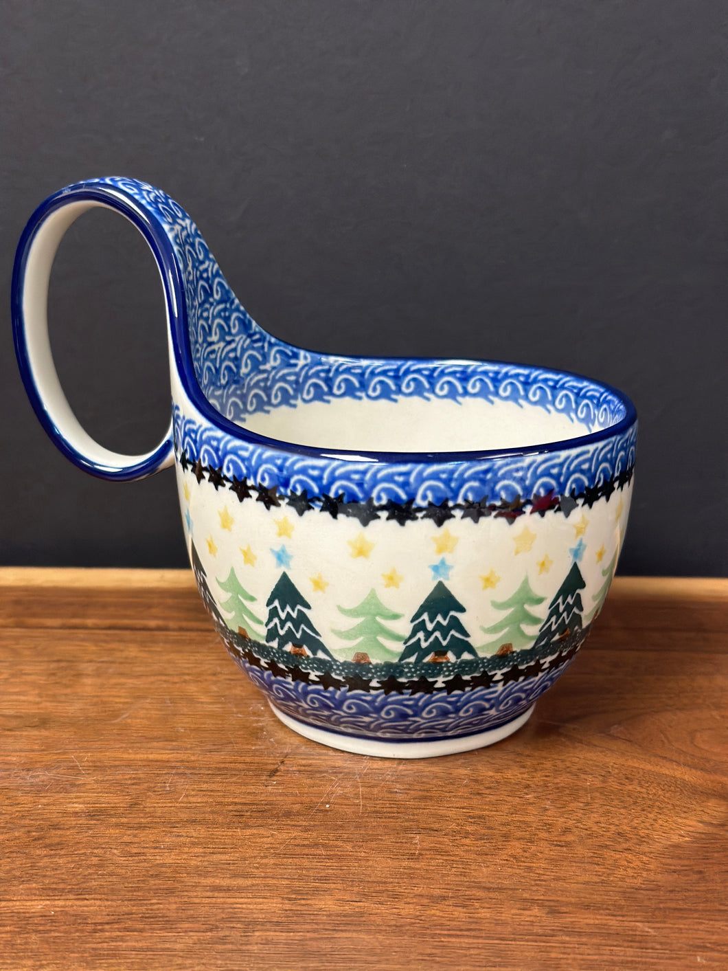Bowl, Loop Handle Soup - Christmas Trees