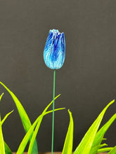 Load image into Gallery viewer, Flower, 1 Pc. - Tulip on 8” Wire Stem - Two-Toned Blue

