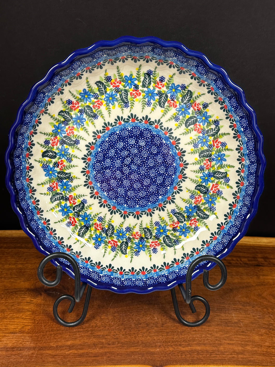 Pie Plate, Unikat by Kalich - Wreath of Flowers