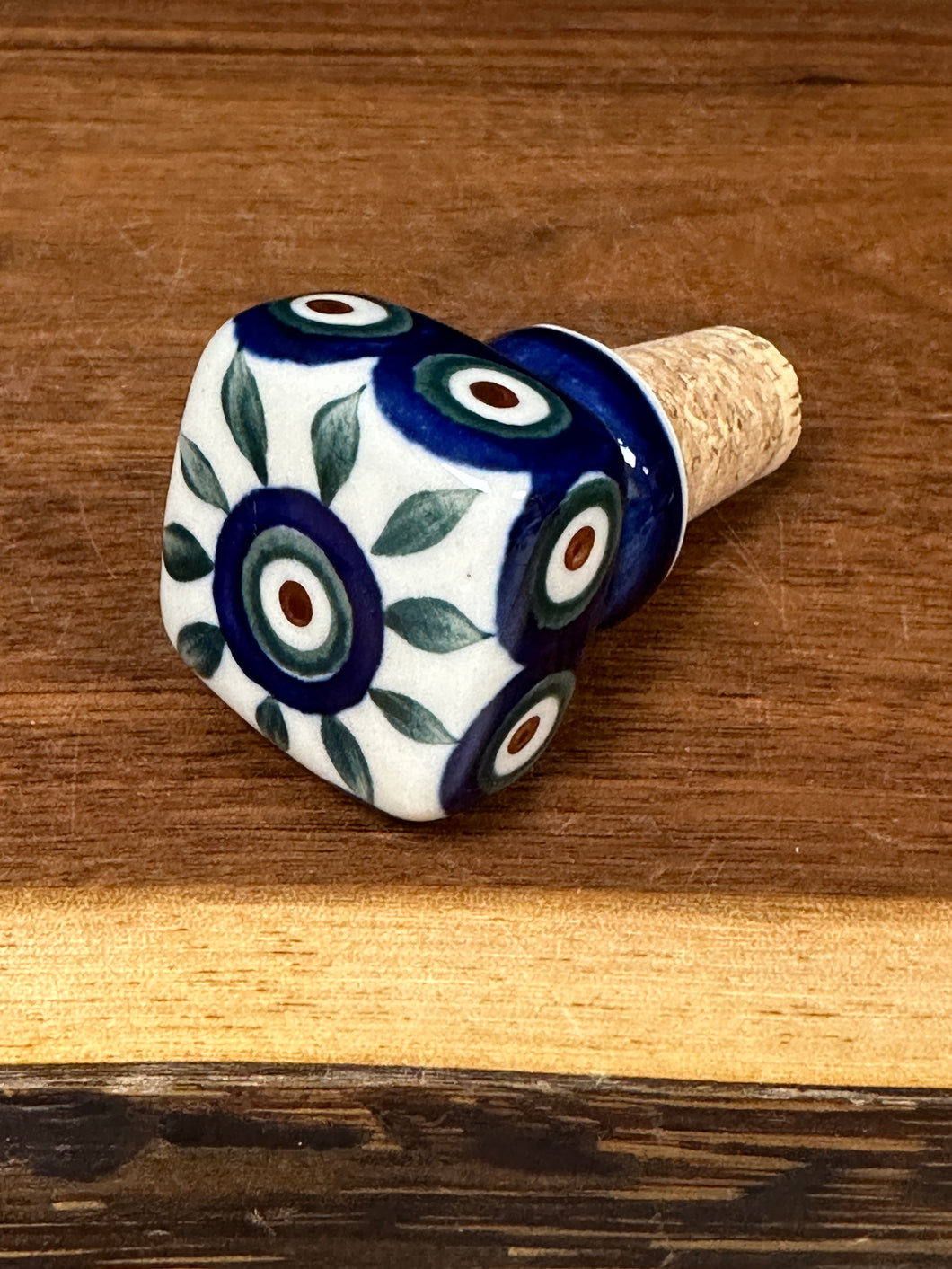 Wine Cork, Square - Peacock