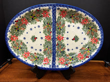 Load image into Gallery viewer, Platter, Oval Divided - Cardinal on Garland
