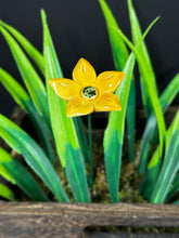 Load image into Gallery viewer, Flower, 1 Pc. - Edelweiss  / Star Flower on 8” Wire Stem - Yellow
