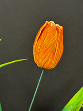 Load image into Gallery viewer, Flower, 1 Pc. - Tulip on 8” Wire Stem - Solid Orange
