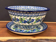 Load image into Gallery viewer, Berry Bowl w/Saucer, 8"W - Blue Berries
