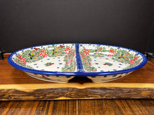 Load image into Gallery viewer, Platter, Oval Divided - Cardinal on Garland
