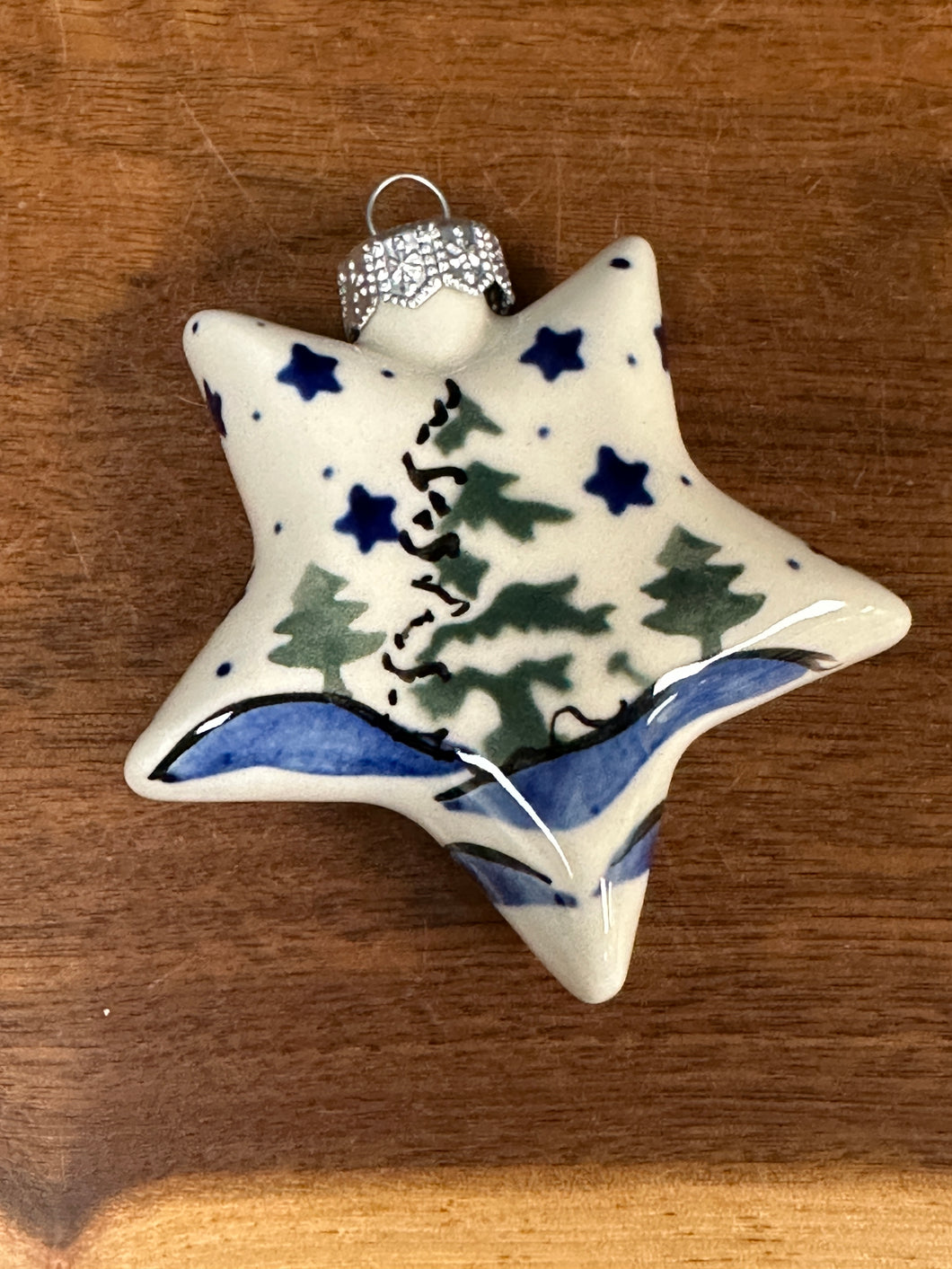 Ornament, Star Flat - Winter Cabin