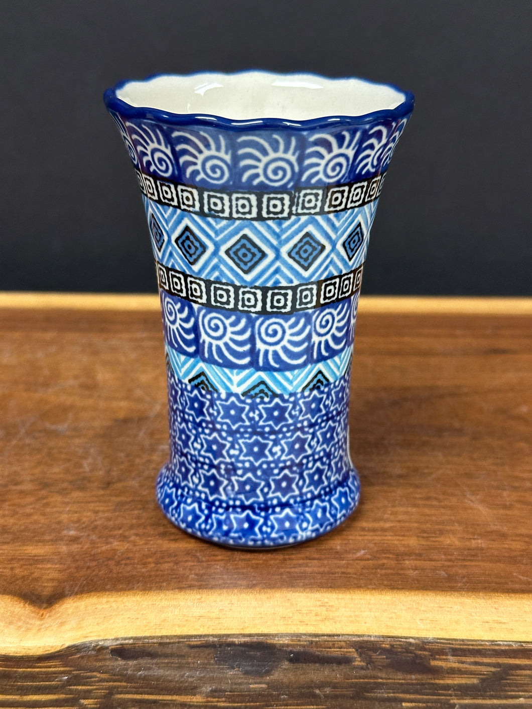 Vase, Small Fluted 4.25” - Aztec Sky