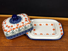 Load image into Gallery viewer, Butter/Cream Cheese Dish - Peach Spring Daisy
