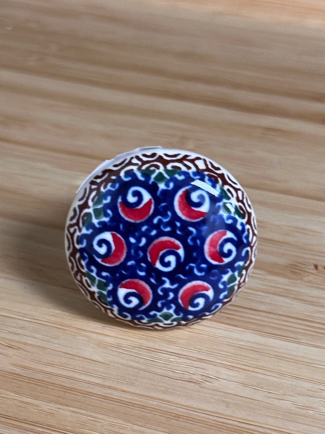 Cabinet Knobs - Red Swirls
