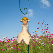 Load image into Gallery viewer, Fairy on Wire Stem - White w/Yellow Cap
