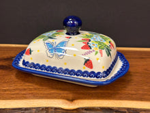 Load image into Gallery viewer, Butter Dish, Wide Kalich - Strawberry Butterfly
