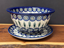 Load image into Gallery viewer, Berry Bowl w/ Saucer, 8&quot;W - Peacock
