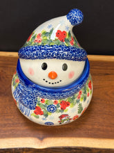Load image into Gallery viewer, Snowman Lidded Jar, Large - Cranberries
