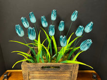 Load image into Gallery viewer, Flower, 1 Pc. - Tulip on 8” Wire Stem - Two-Toned Teal
