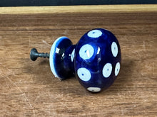 Load image into Gallery viewer, Cabinet Knobs, Ball Shape - Peacock Dots w/ Painted Undersides
