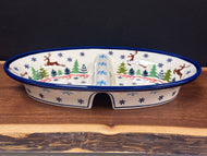 Dish, Oval Divided - Reindeer Games