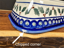 Load image into Gallery viewer, Baker, Rectangular w/Grip Edge - Pre-Owned** with Chip - Holly Leaves
